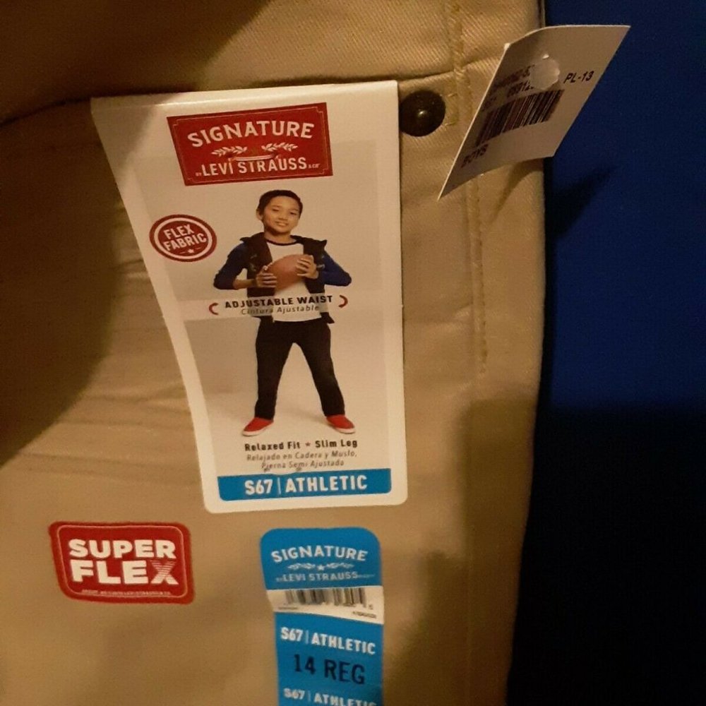 Signature Levi Strauss Pants Khaki Boys 12 Regular - Picture 3 of 5